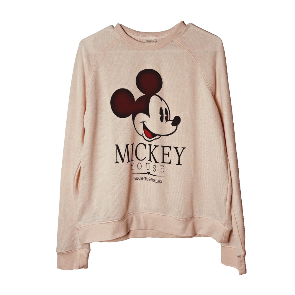 🧸 Disney Mickey Mouse #MouseCrushMondays Sweatshirt Disneyland – Size L Retro